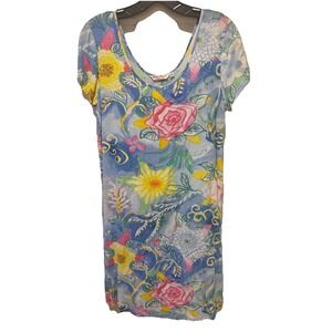 Jams World Dress  Small Blue/ Multi Flower Star Peri Hawaii Sun Floral  Tropical